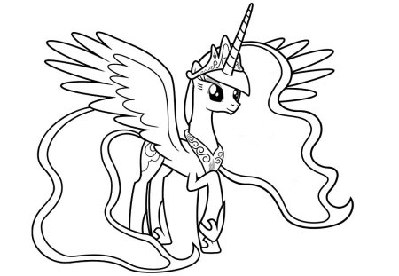 Раскраски my little Pony принцесса Селестия