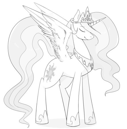 Раскраски my little Pony принцесса Селестия