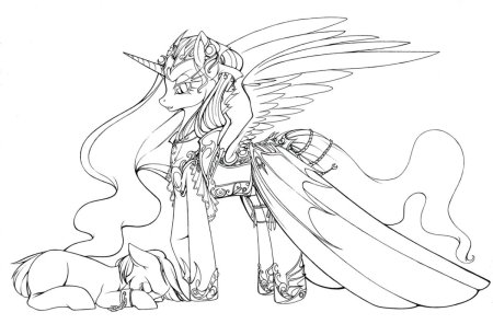 Раскраска my little Pony Селестия