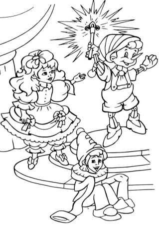 Раскраски к сказке золотой ключик или приключения Буратино