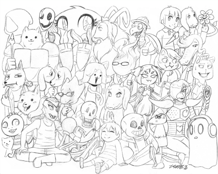 Undertale раскраска персонажи