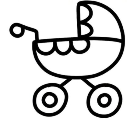 Раскраска коляска детская