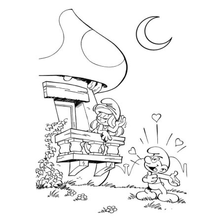Трафарет смурфиков