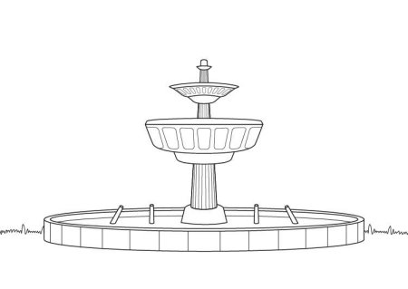 Фонтан раскраска