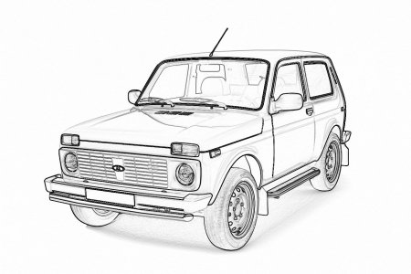 Раскраска ВАЗ 2121 Нива
