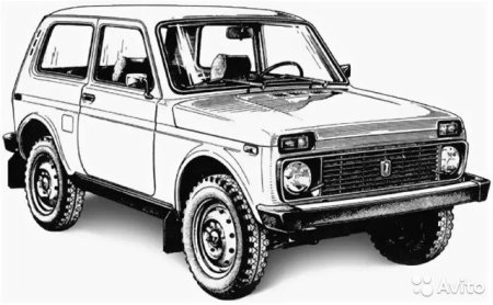 Niva 2121 спереди вектор