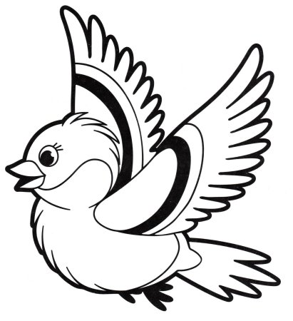 Птичка раскраска