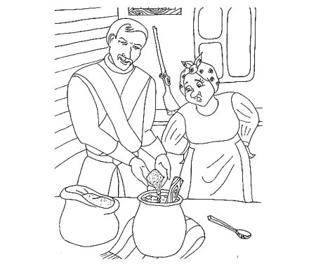 Рисунок из сказки каша из топора