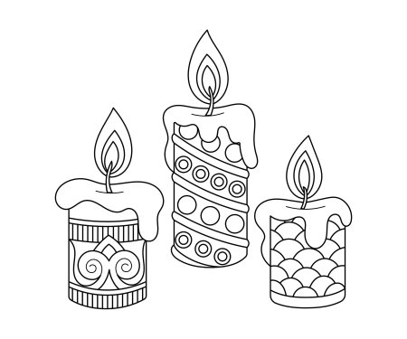 Новогодняя свеча раскраска
