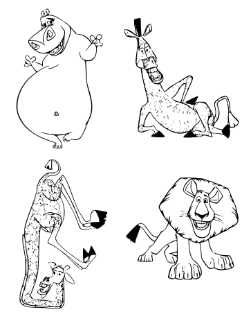 Раскраски из мультфильма Мадагаскар