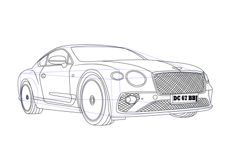 Bentley Continental gt 2003 чертеж