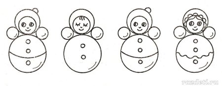 Неваляшка раскраска для детей 2-3 лет