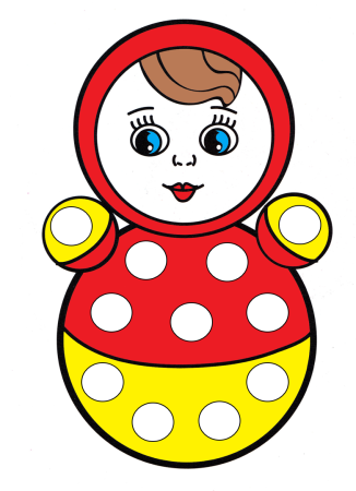 Неваляшка раскраска для детей 2-3 лет