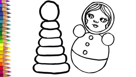 Рисунок неваляшки для раскрашивания