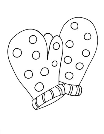 Варежки раскраска