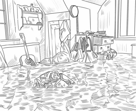 Наводнение раскраска для детей