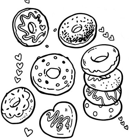 Пончик раскраска для детей