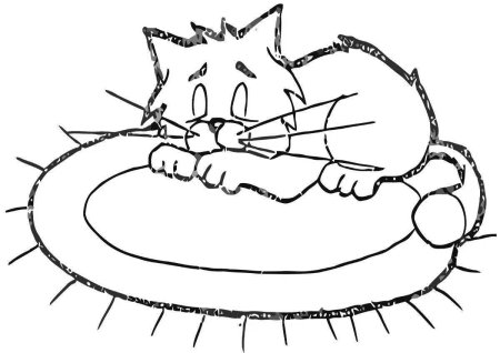 Раскраска кошка на коврике