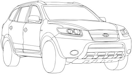 Раскраска Hyundai Santa Fe 2
