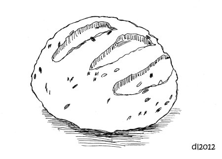 Раскраска булка хлеба