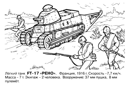 Раскраска солдаты и танки
