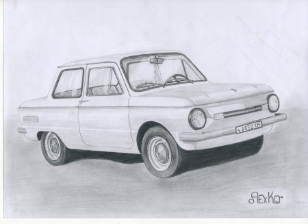 ЗАЗ-968 «Запорожец» нарисовать