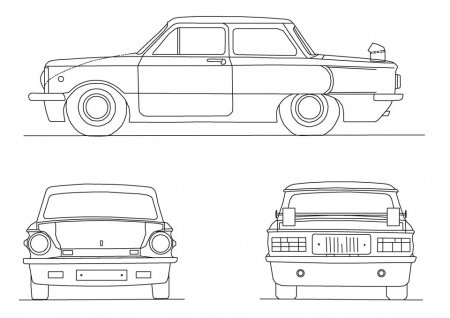 ЗАЗ 968 сбоку рисунок