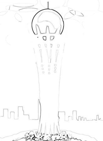 Раскраска монумент Байтерек