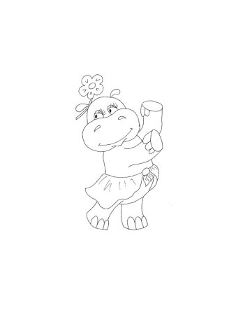 Раскраска Бегемотик