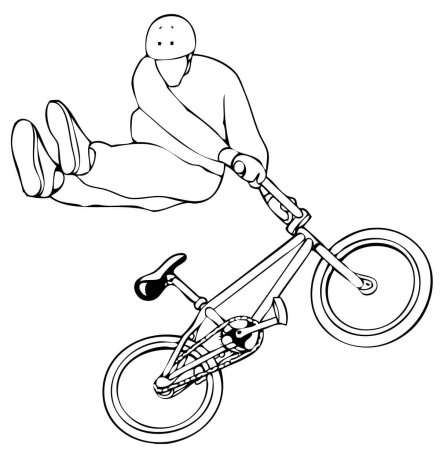Трюковой велосипед BMX раскраска