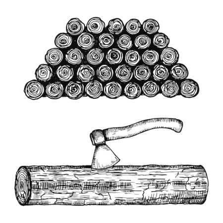 Колотые дрова рисунок