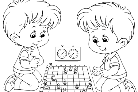 Шахматы раскраска для детей