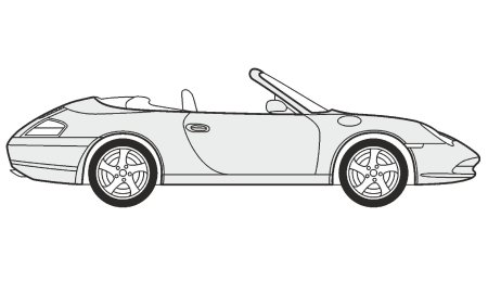 Порше 911 нарисованный сбоку