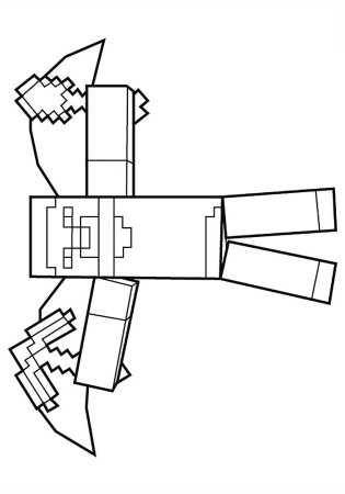 Herobrine Minecraft раскраска