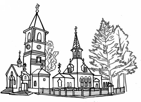 Церковь раскраска