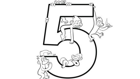 Цифра 5 чб