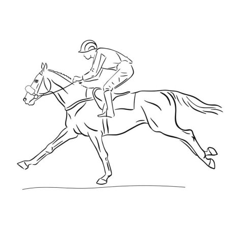 Всадник на лошади карандашом