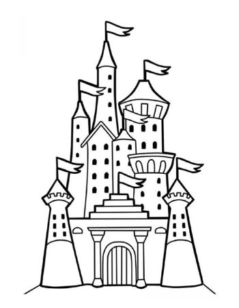 Сказочный замок раскраска