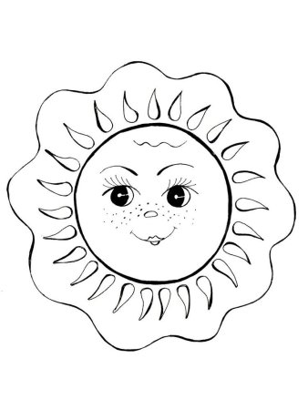 Солнце раскраска