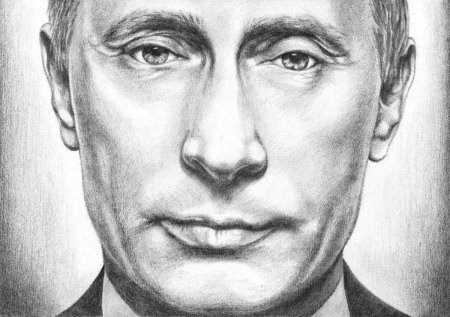 Путин Владимир Владимирович портрет карандашом