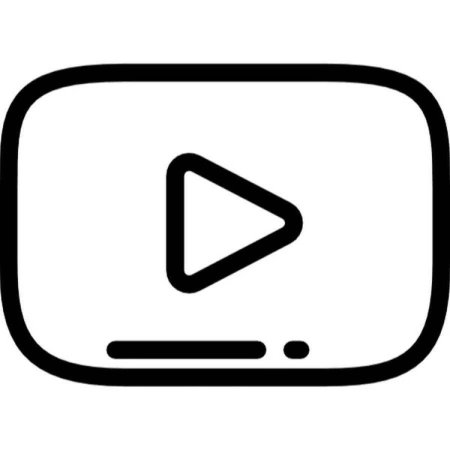 Иконка ютуб черно белая