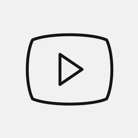 Кнопка ютуб черно белая