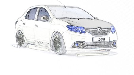 Рено Логан 2 карандашом