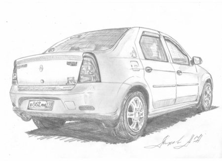 Нарисовать Рено Логан