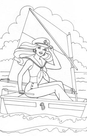 Раскраска кораблик с моряком