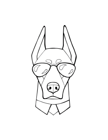 Раскраска Доберман