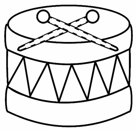 Раскраска барабан для детей 3-4 лет
