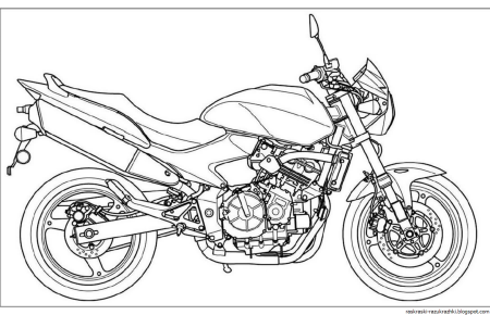 Раскраска мотоцикла Honda cb600 Hornet