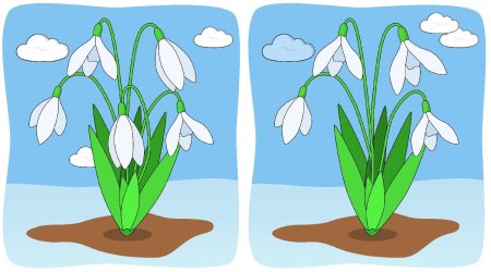 Картинка дети собирают подснежники