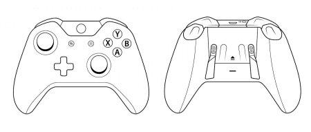 Геймпад Xbox 360 чертеж